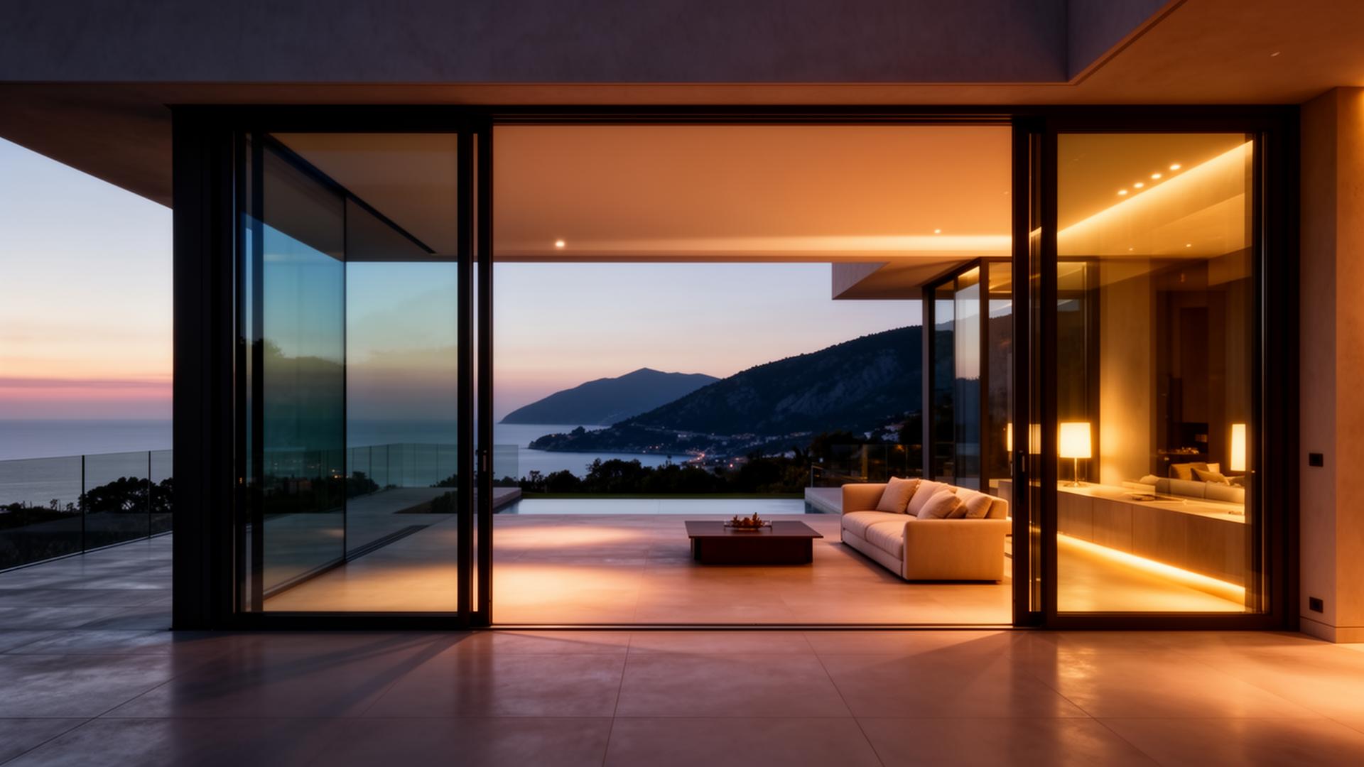 Frameless panoramic glazing on a Colorado mountain home